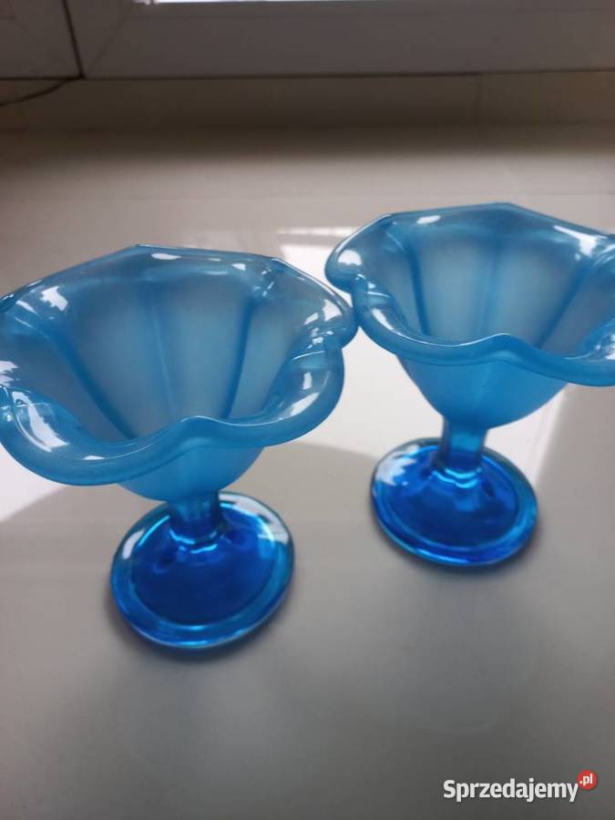 Pucharki szklane na lody w kolorze turkusowym Toruń