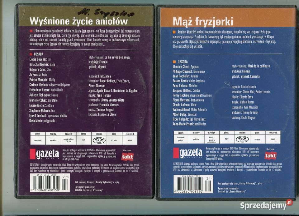 Wyśnione życie aniołów Mąż fryzjerki 2 Filmy DVD