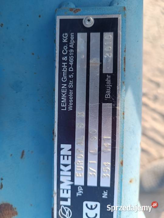 Pług Lemken Europal5 2010 31 podlaskie Suwałki sprzedam