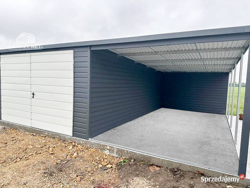 GARAŻ BLASZANY 4m x 6m WIATA 3X6 SPAD TYŁ BRAMA Domki narzędziowe małopolskie Łapanów