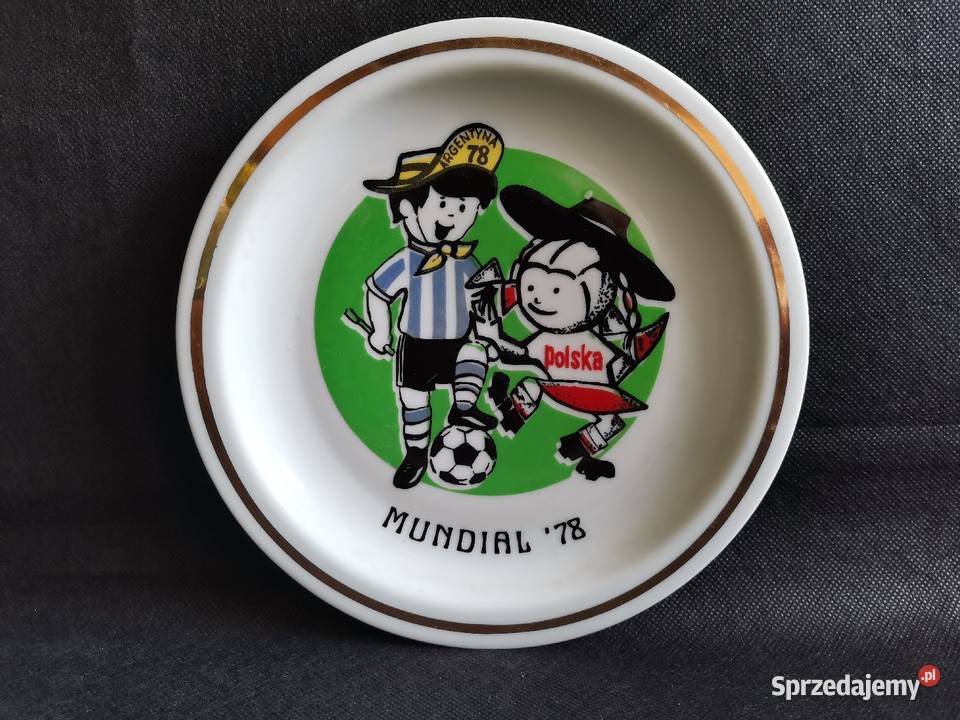 Stary talerz ozdobny Mundial 1978 porcelana śląskie Katowice