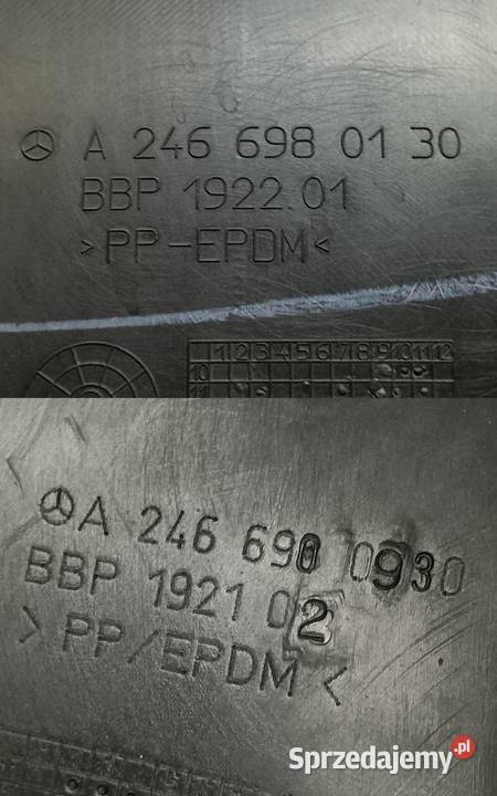 MERCEDES W176 W246 W117 NADKOLE PRAWY PRZÓD