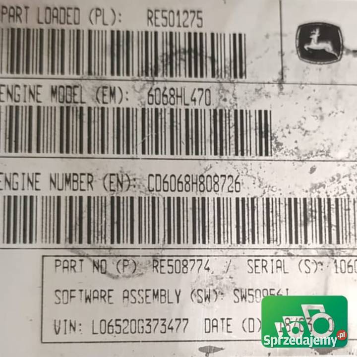 Moduł Komputer Sterownik silnika RE508774 Wilkowo