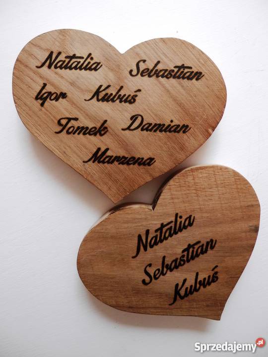 Serce dębowe okolicznościowe ręcznie wykonane zachodniopomorskie