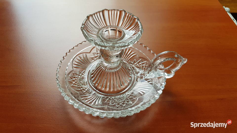 Kaganek świecznik 406 Ząbkowice szkło PRL Porcelana i szkło Dąbrowa Górnicza