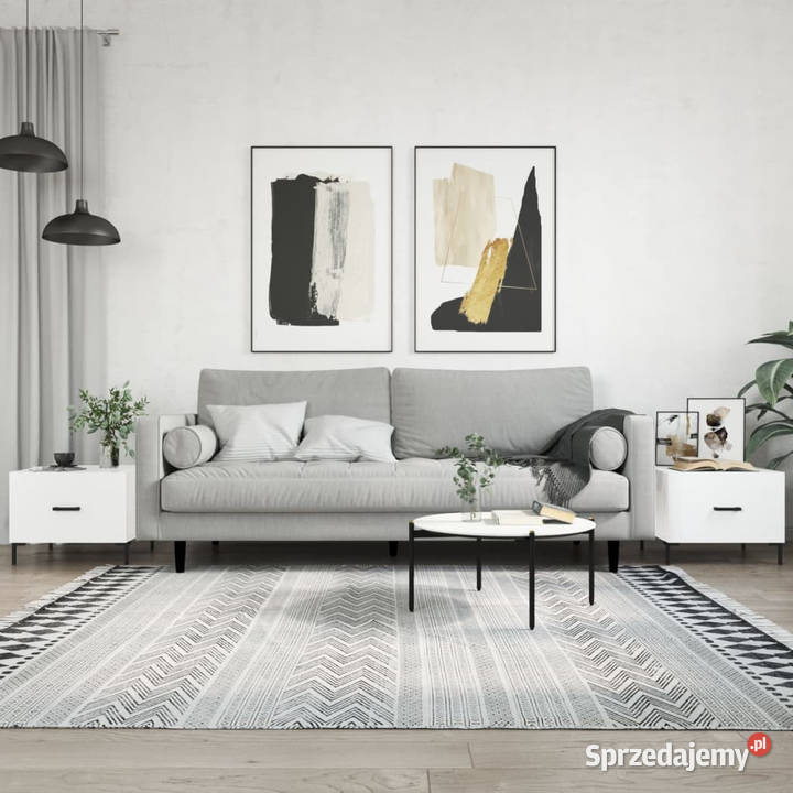 Stoliki kawowe 2 białe z połyskiem 50x50x40 Warszawa sprzedam