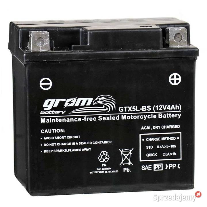Akumulator motocyklowy GROM GTX5LBS YTX5LBS 12V