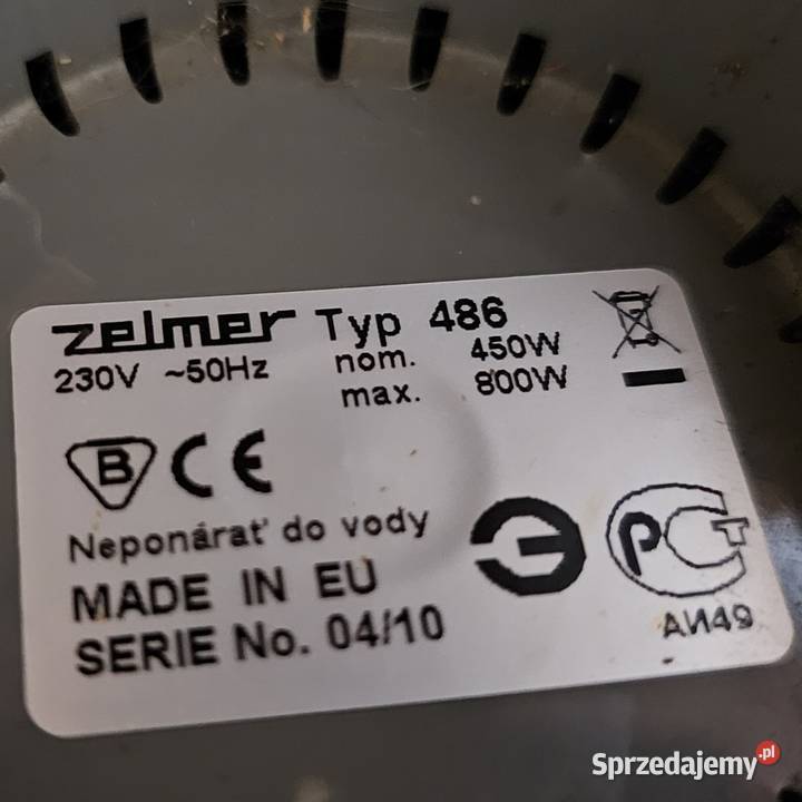 Sokowirówka Zelmer 486 bez przełącznika