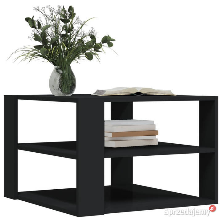 Stolik kawowy czarny 595x595x40 materiał