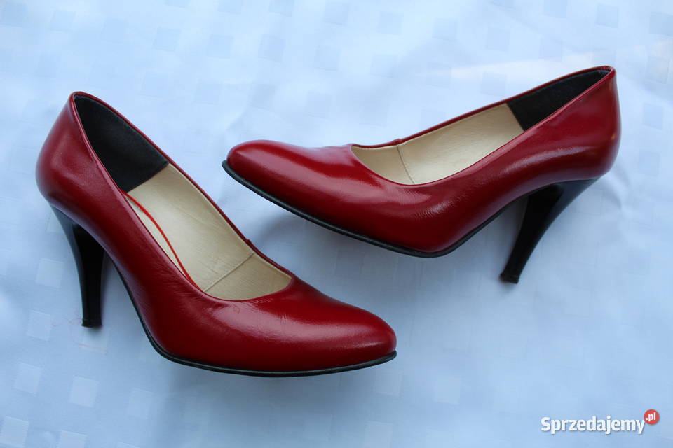 Czółenka Damskie Skóra Silwano 37 Czerwone śląskie Bielsko-Biała