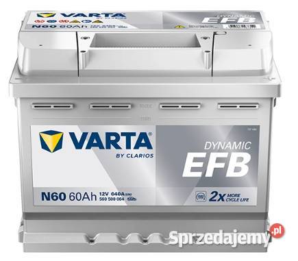 Akumulator 60Ah 640A 12V Varta Blue EFB N60 osobowe