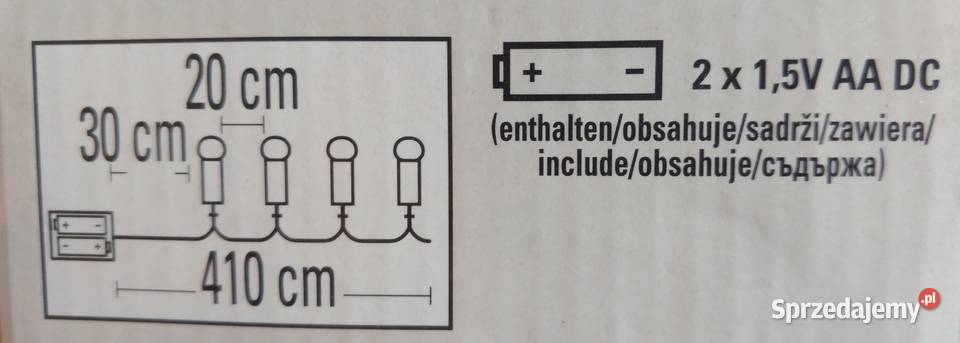 Łańcuch świateł LED bawełniane kule 20x Białystok