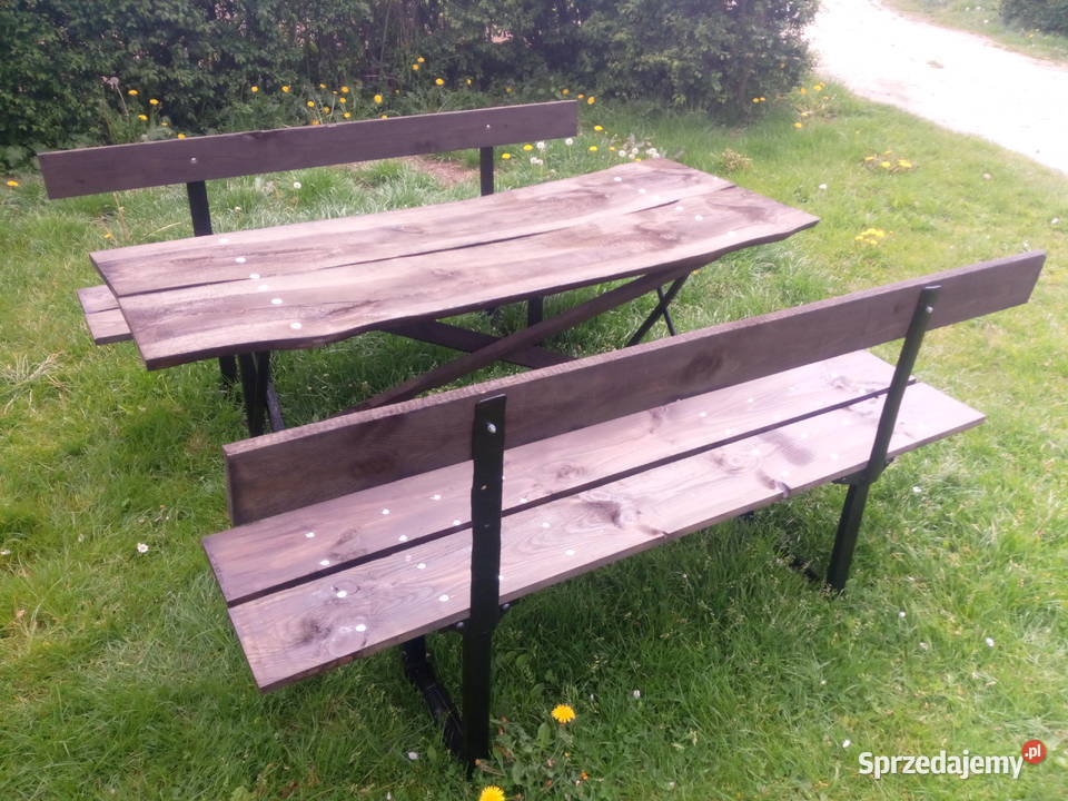 Zestaw ogrodowy stół dwie ławki Somonino