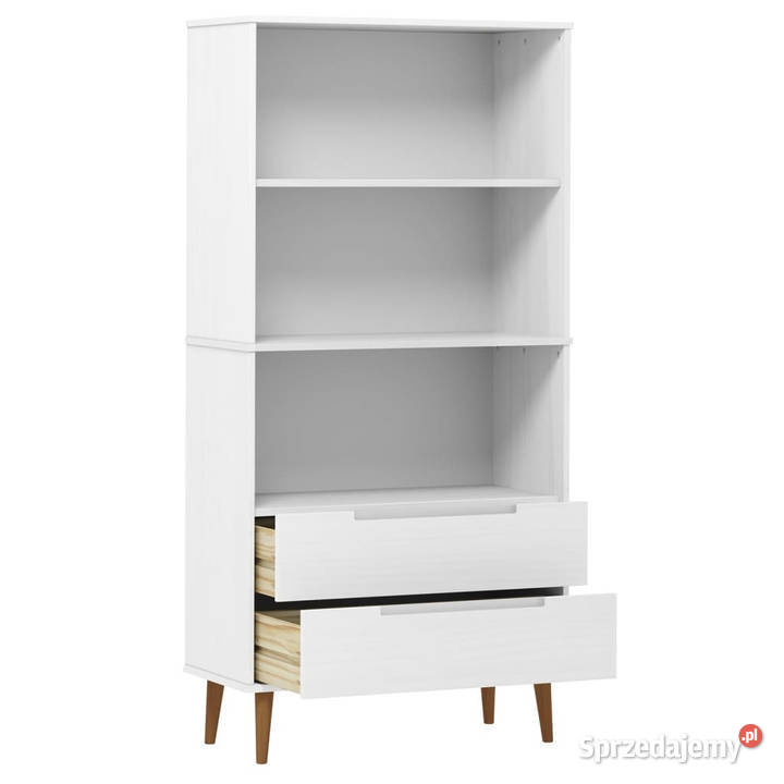 Szafka na książki MOLDE biała 85x35x1705 lita