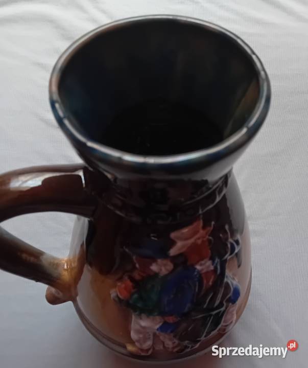 Ceramiczny szkliwiony dzbanek Spnia Usługa Koźminek
