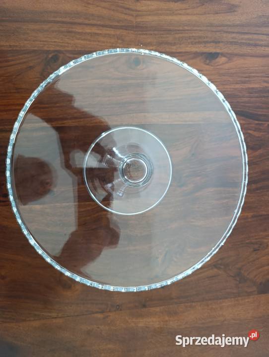 Tortownica patera na nóżce szklana 28 przezroczysty Gdańsk