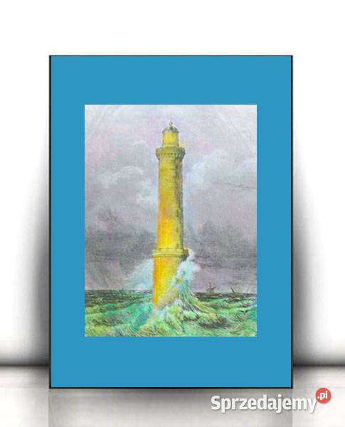 latarnia plakat vintage morze plakat A4 obraz z Olsztyn