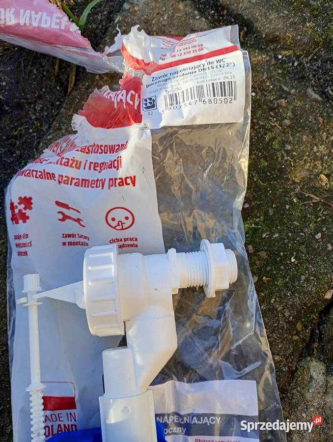 Zawór Napełniajacy do WC 12 bocznego zasilania Pozostałe Miłakowo