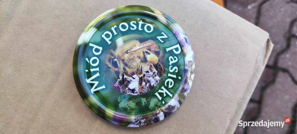 Zakrętki do słoików MIÓD FI82 Prosto z Pasieki Pszczelarstwo łódzkie Łódź sprzedam