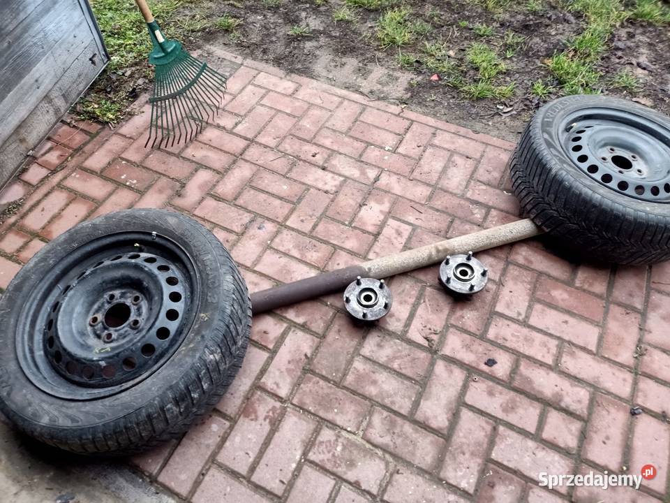 Os z kołami do przyczepki Markowola