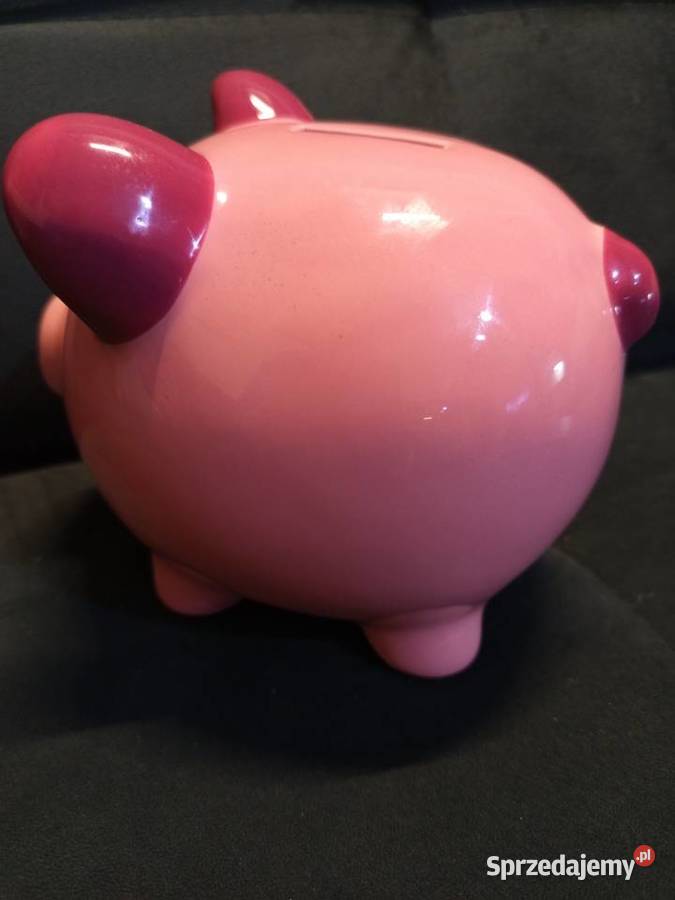 Urocz ceramiczna skarbonka różowej świnki gumową Warszawa