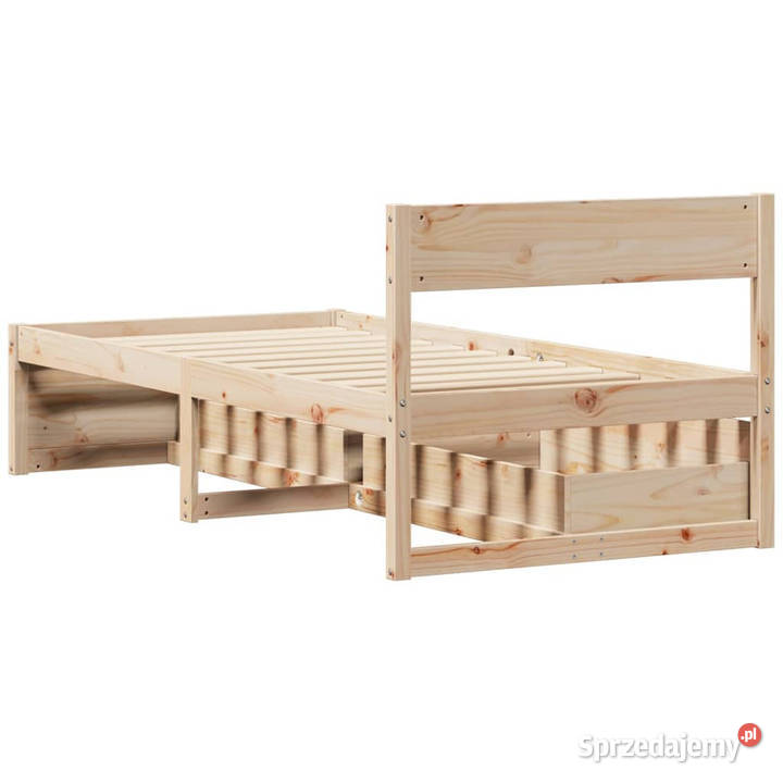 Rama łóżka bez materaca lite drewno sosnowe 95cm