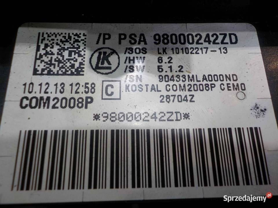 CITROEN DS5 14r przelacznik zespolony 98000242ZD Suków