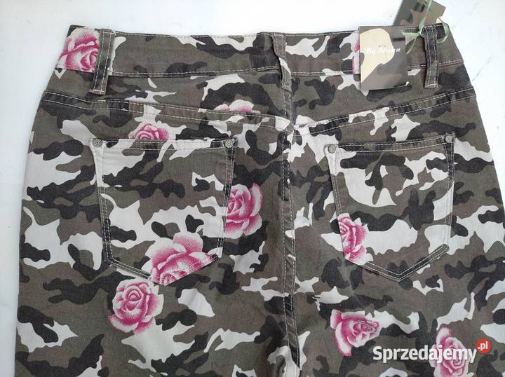 Spodnie damskie moro z różami 42 XL S wielkopolskie Gniezno sprzedam
