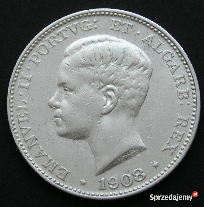 PORTUGALIA 500 REIS 1908 EMANUEL II SREBRO