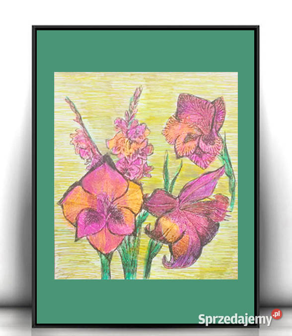kwiaty obrazek A4 botaniczny plakat 21x30 Gdańsk sprzedam