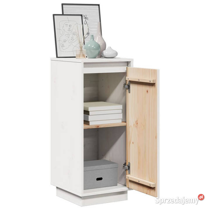 Szafki boczne 2 białe 315x34x75 drewno sosnowe Warszawa sprzedam