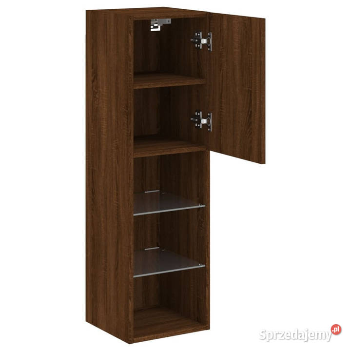 Szafka TV z LED brązowy dąb 305x30x102 WM837027 Warszawa sprzedam