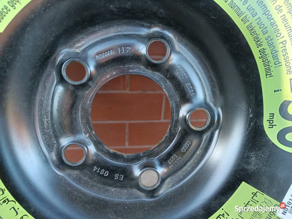 Koło dojazdowe zapasowe Audi A4 B8 12570R19 ET29 Turek