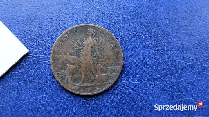 Stare monety 5 centesimi 1908 Włochy Lesko sprzedam