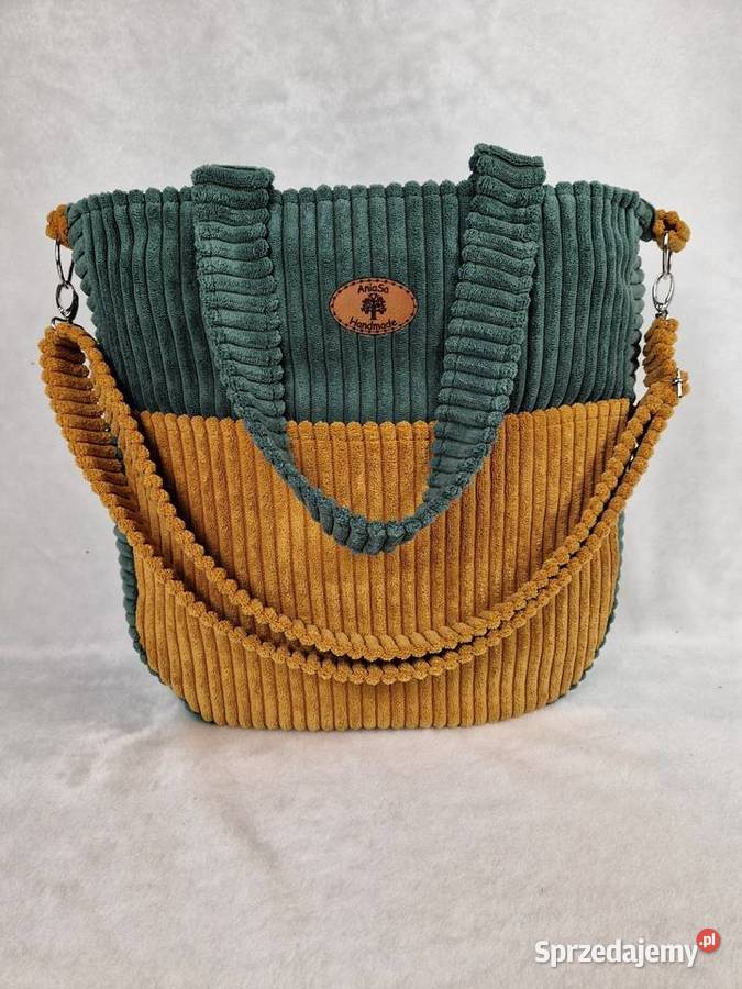 Ręcznie szyta torba handmade zielonomusztardowa Na ramię  Wrocław