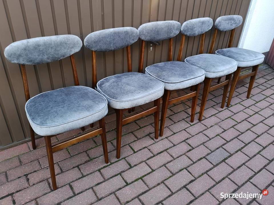 Krzesła PRL Hałas Stare Komplet 5 Sztuk sprzedam