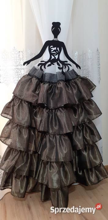 Firany zasłony złoto czarne falbany mazowieckie Mława