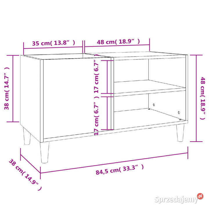Szafka na płyty brązowy dąb 845x38x48 WM831948 Pozostałe Warszawa