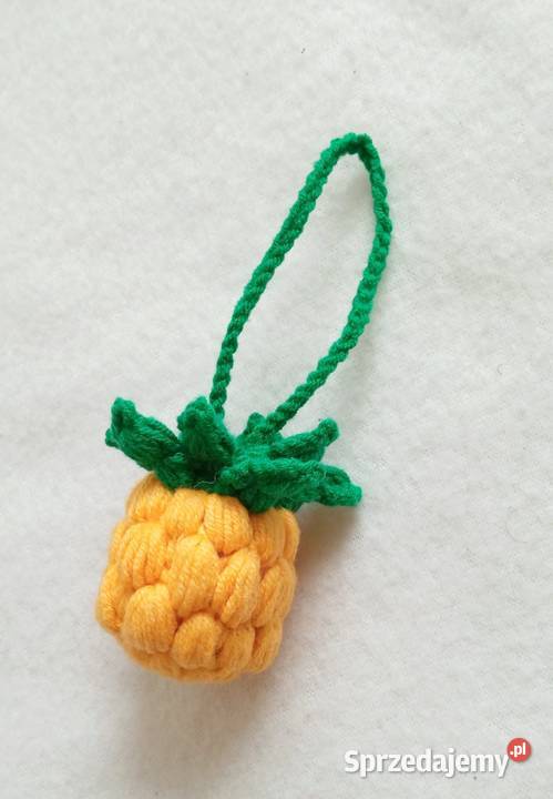 Ananas wykonany na szydełku brelok zawieszka Łask