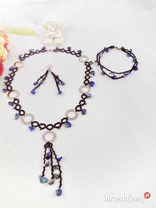 Biżuteria frywolitkowa Wiśniowa