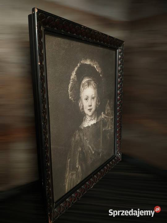 Stara Heliograwiura REMBRANDT Portret Chłopca Kalisz