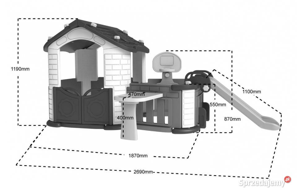 Domek ogrodowy dzieci z koszykówką i zjeżdżalnią mazowieckie