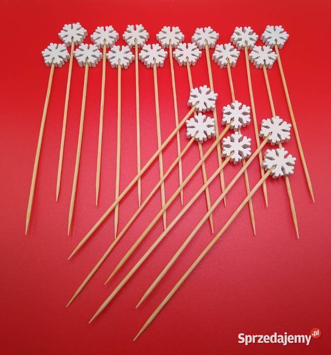 Wykałaczki Święta Śnieżynka Drewno Ozdoba Gdańsk