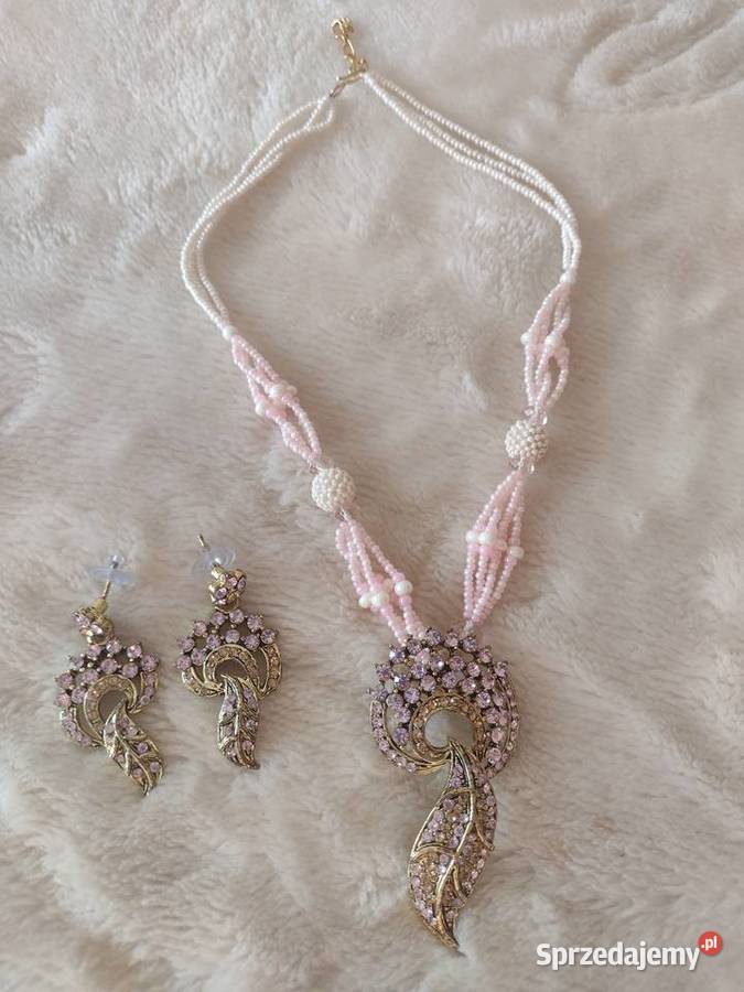 Zestaw biżuterii Naszyjnik Kolczyki perełka małopolskie Kraków