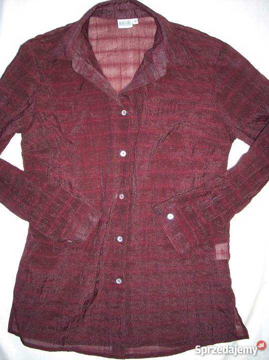 Burgundowa Koszula Zwiewna Szyfon 38 40 Bluzki i koszule sprzedam