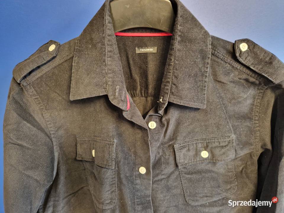 czarna sztruksowa koszula czarny Tłuszcz