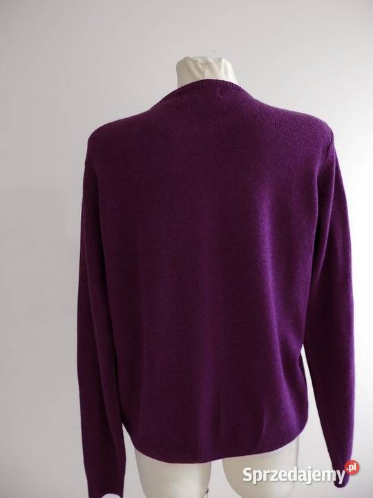 Sweter Pure Wool Wełniany Wrzosowy Lawendowy Łomża
