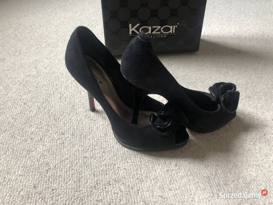 Szpilki czółenka Kazar czarne zamszowe nowe Obuwie łódzkie Łódź
