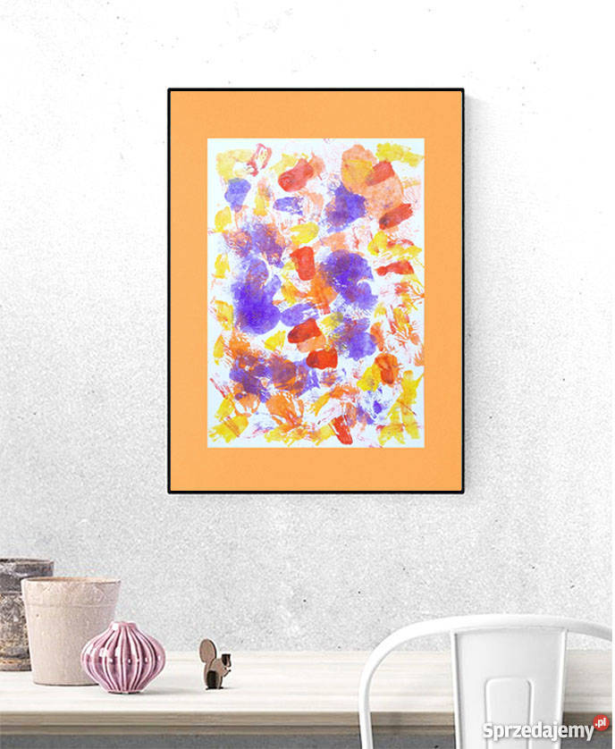 kolorowa dekoracja na ścianę grafika w ciepłych opolskie Opole