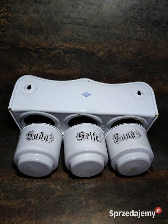 Zestaw kuchenny emaliowany Art Deco vintage PRL Pozostałe Kalisz